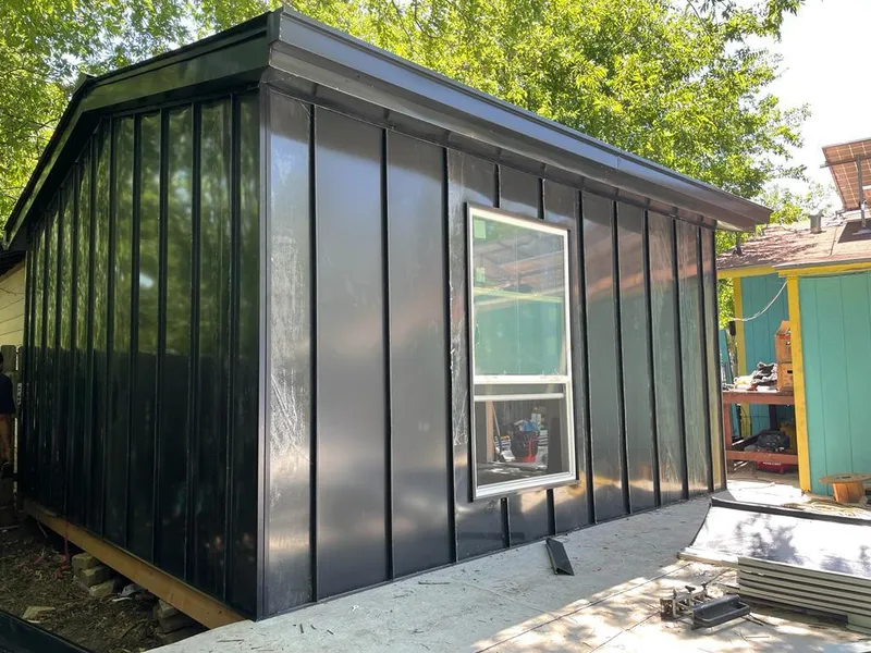 Black standing seam metal wall panels for Metal Roof Installation in Mexico